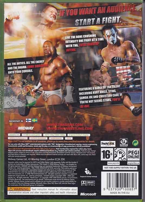 TNA Impact Total Nonstop Action Wrestling - XBOX 360 (B Grade) (Genbrug)